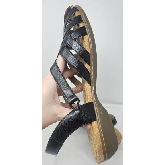 Hush Puppies Ridley Leather Fisherman Slingback Sandals Black Women's Sz 11 NEW - Picture 5 of 14